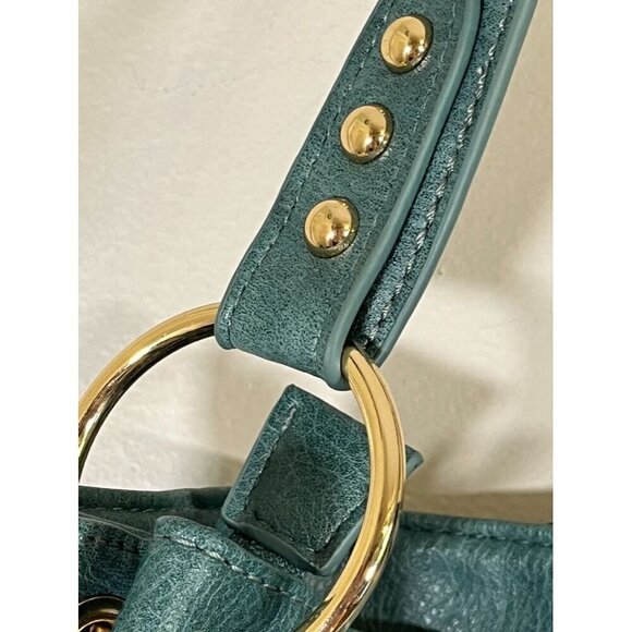 Montana West Bag Blue Leather Metallic Studs Boho Western Retro Classic 80s - Picture 8 of 13